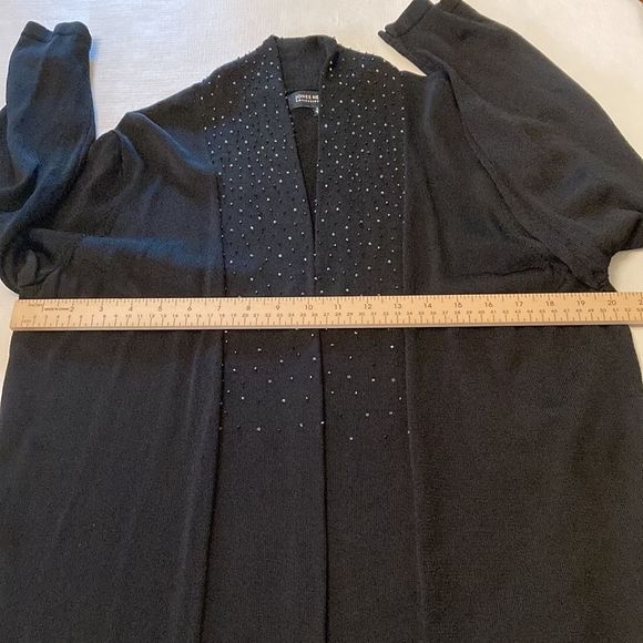 Jones New York Sweater Jacket Black Long Sleeves Open Front Jacket Sweat… - Picture 8 of 12